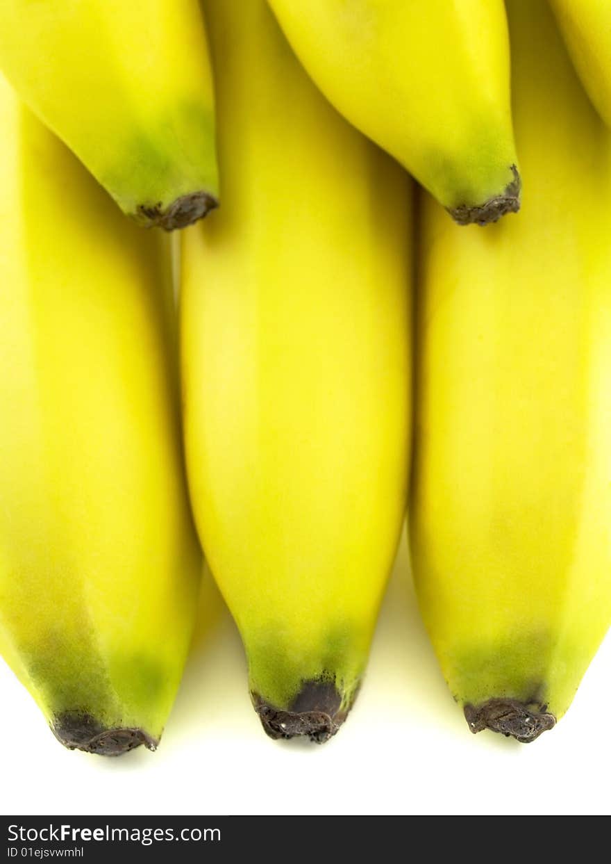 Yellow bananas isolated on white background