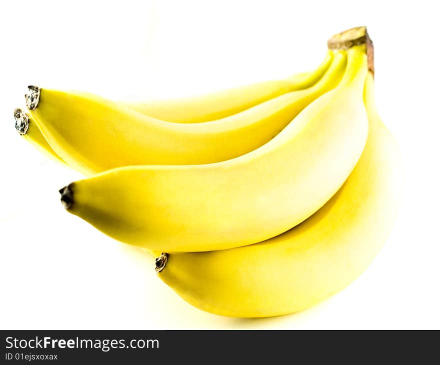 Yellow bananas isolated on white background