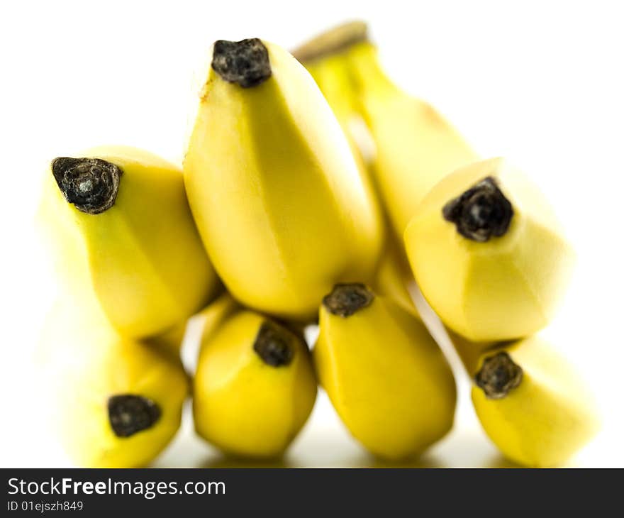 Yellow bananas isolated on white background