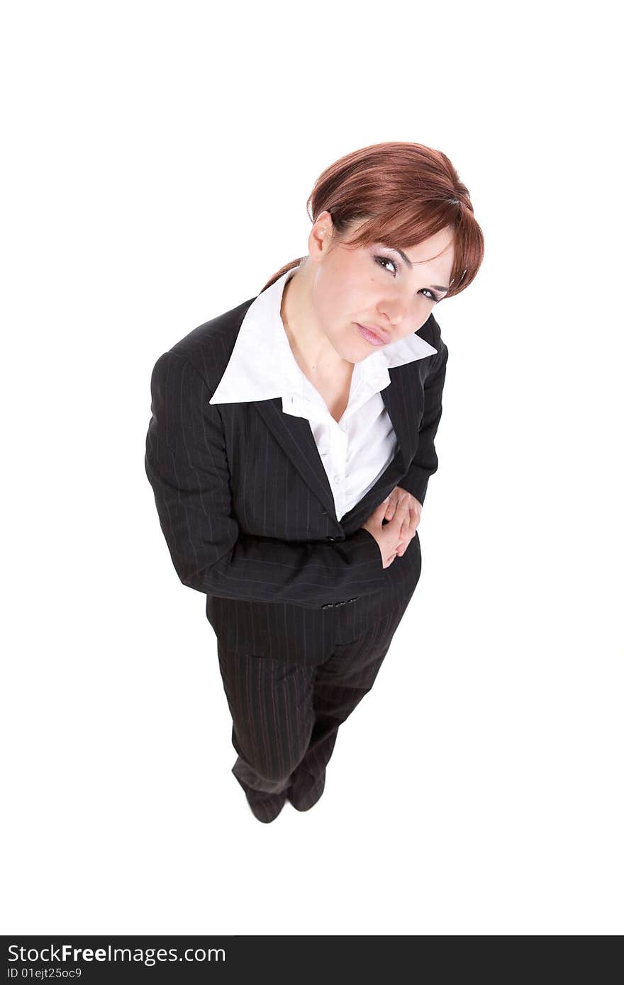 Attractive  businesswoman. over white background