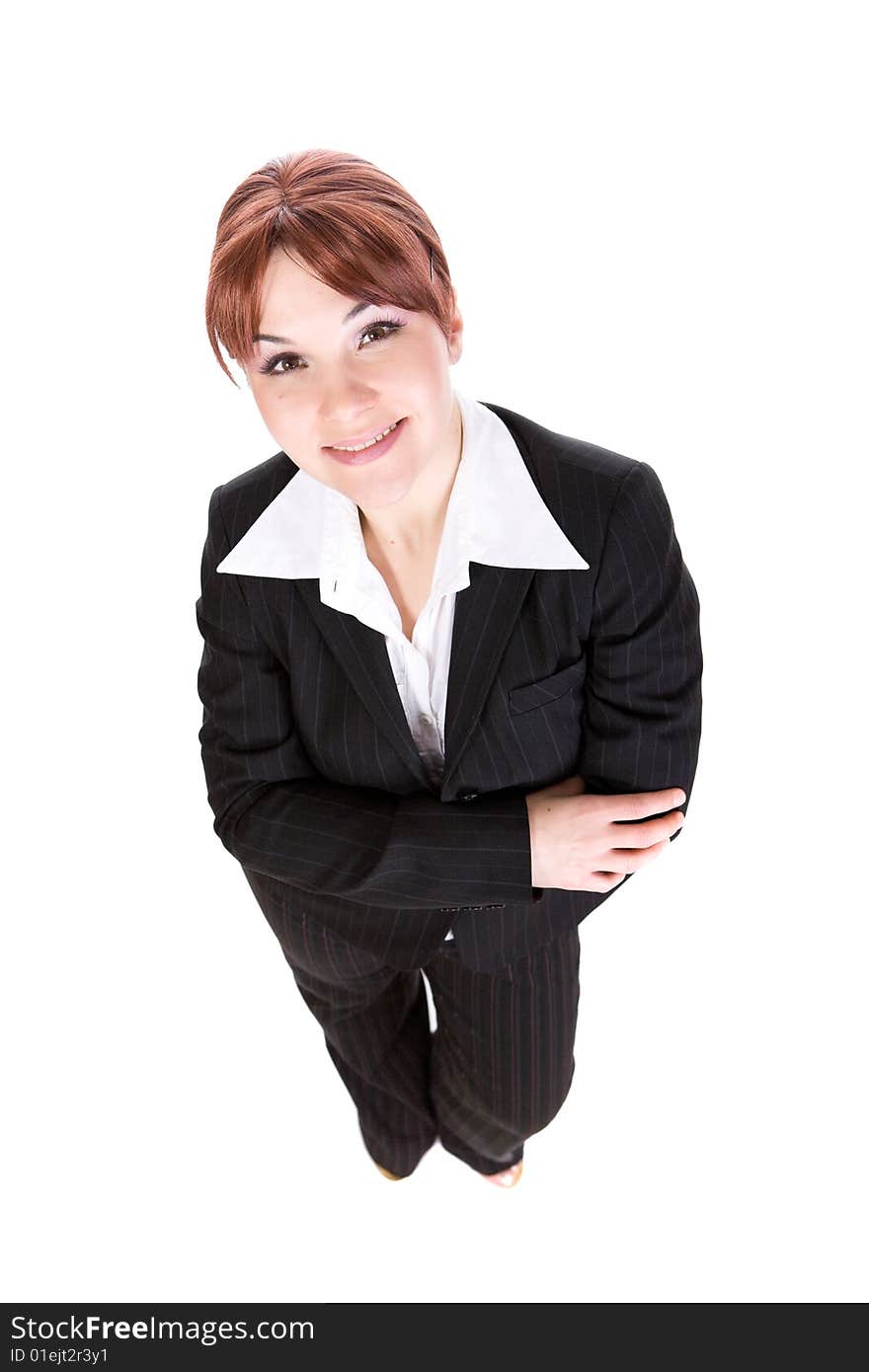 Attractive  businesswoman. over white background