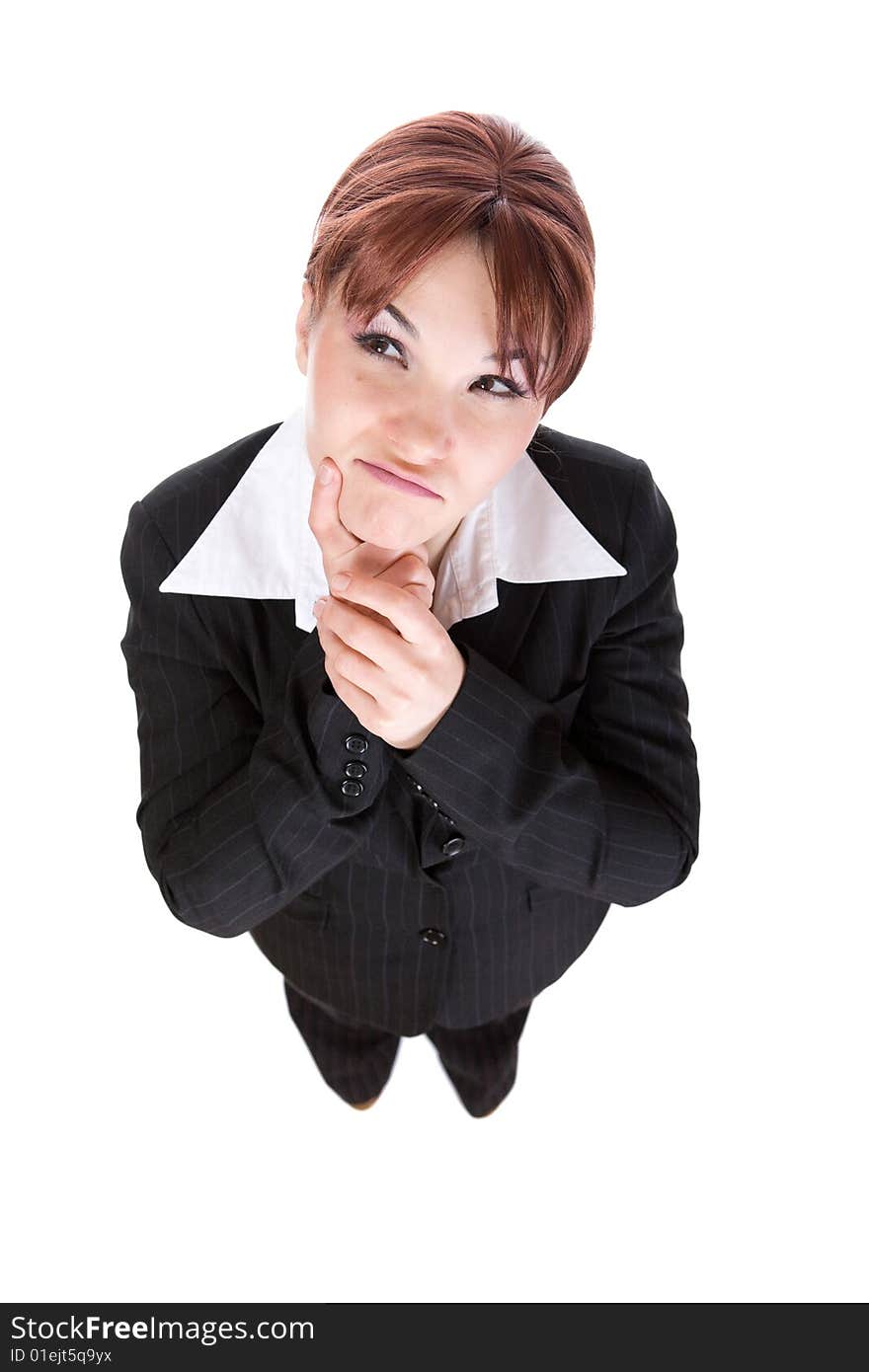 Attractive  businesswoman. over white background