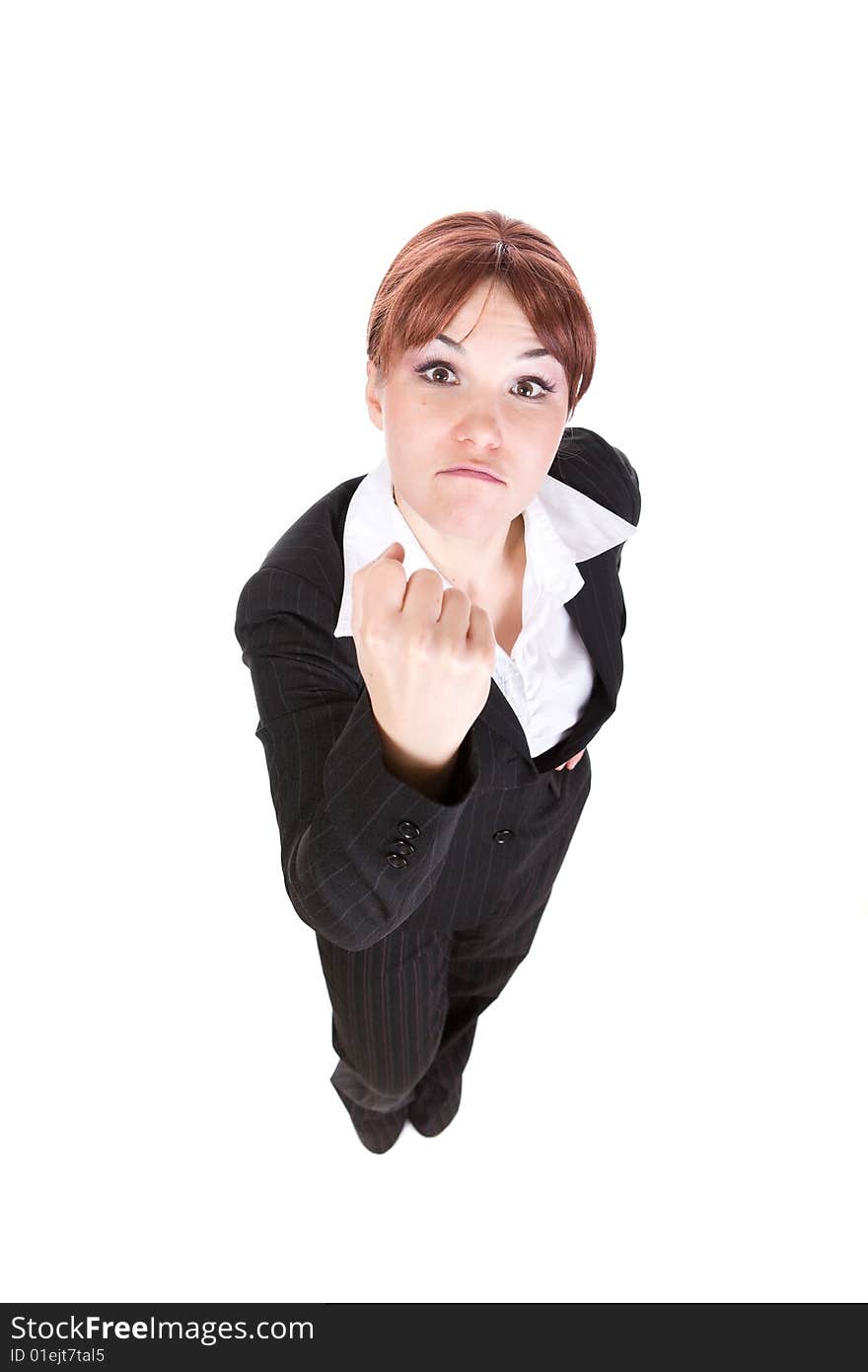 Attractive  businesswoman. over white background