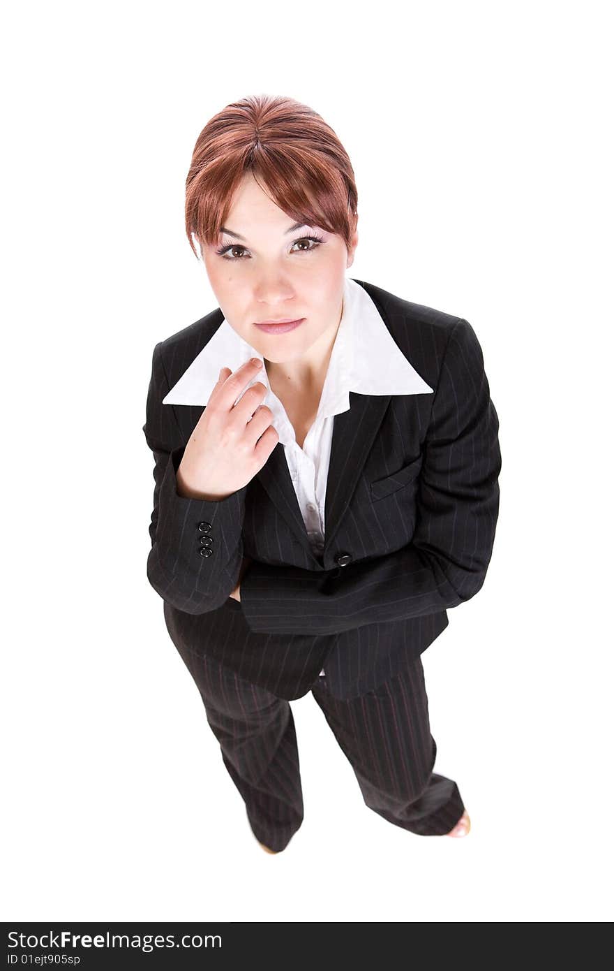 Attractive  businesswoman. over white background