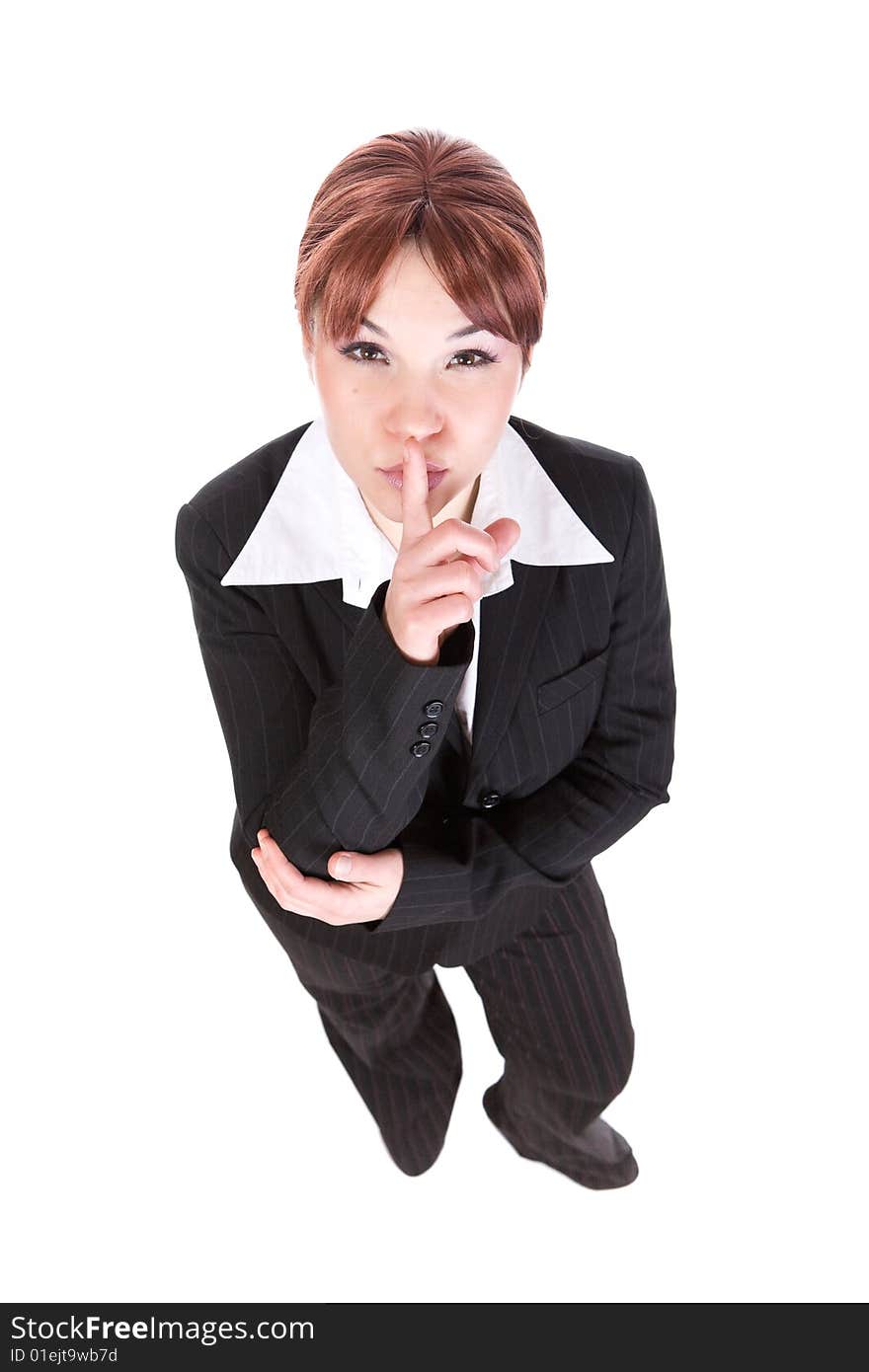 Attractive  businesswoman. over white background