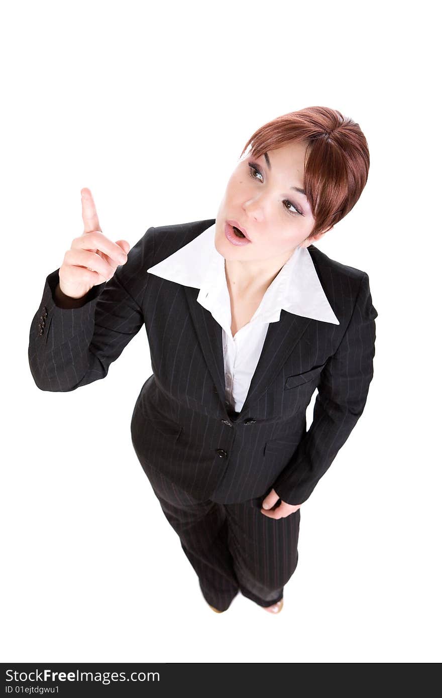 Attractive businesswoman. over white background