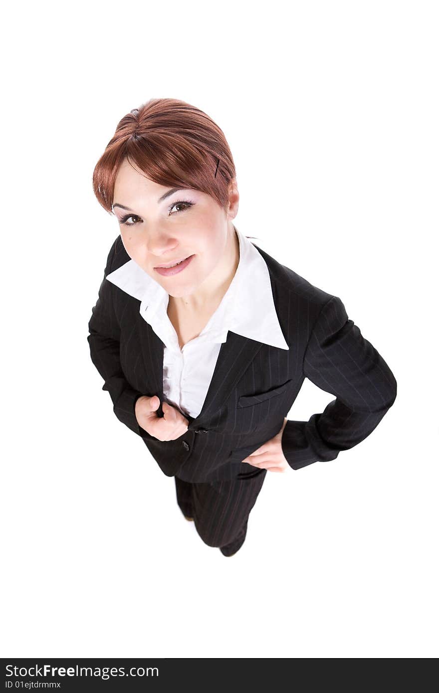 Attractive  businesswoman. over white background