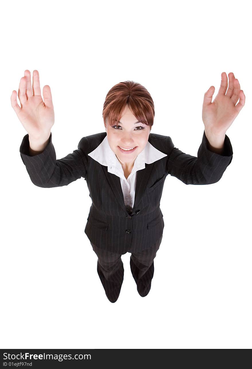 Attractive  businesswoman. over white background