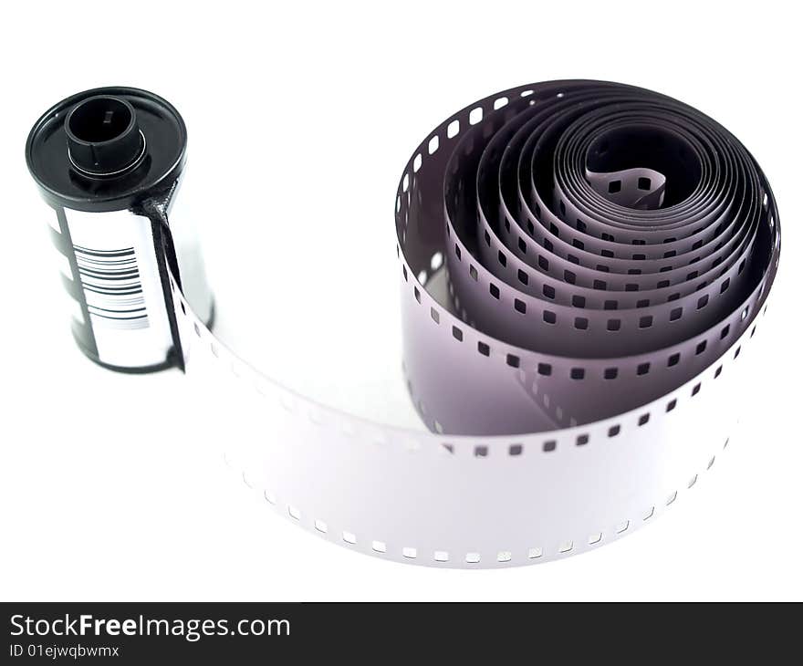 35 mm camera film isolated on white