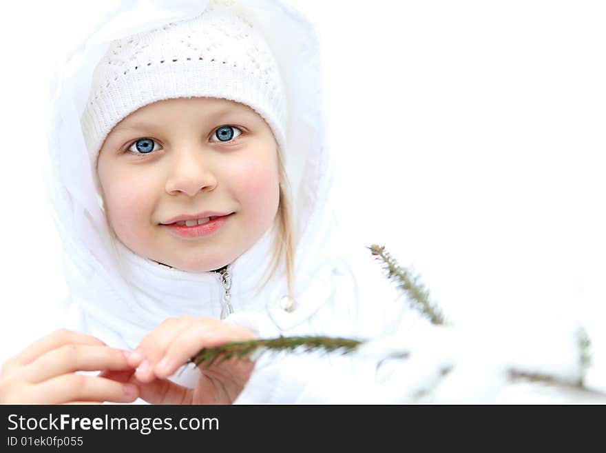 Girl on winter vacation