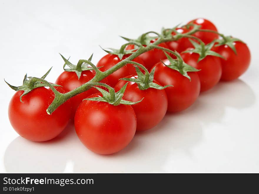 Red tomato vegetable on table