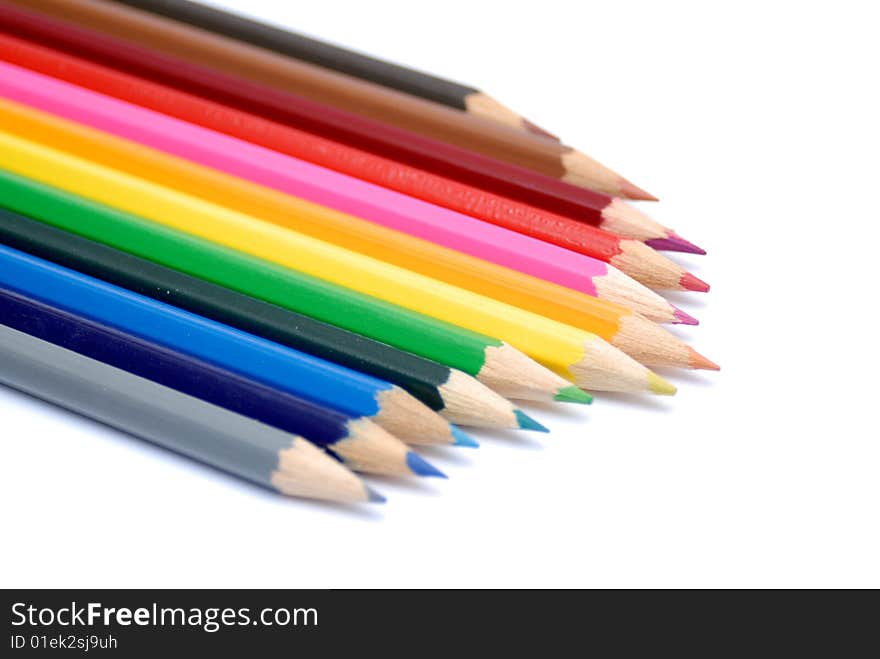 Colour Pencils all in a line