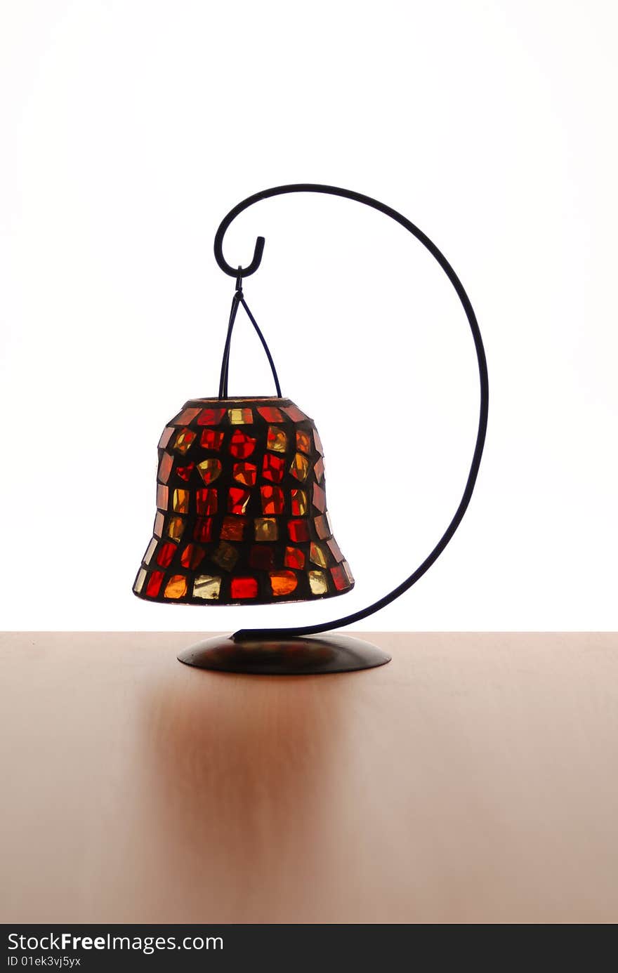 Alight candle black table lamp with glass. Alight candle black table lamp with glass