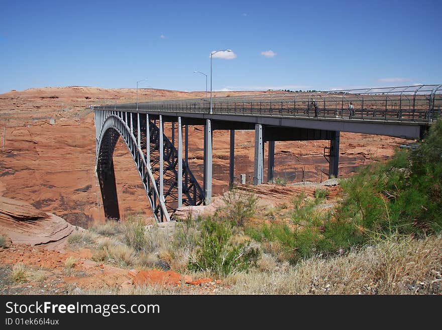 Breidge at Glen canyon Dam in Ariziona. Breidge at Glen canyon Dam in Ariziona