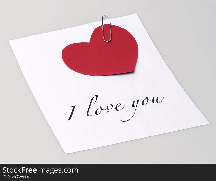 Message with text  I love you