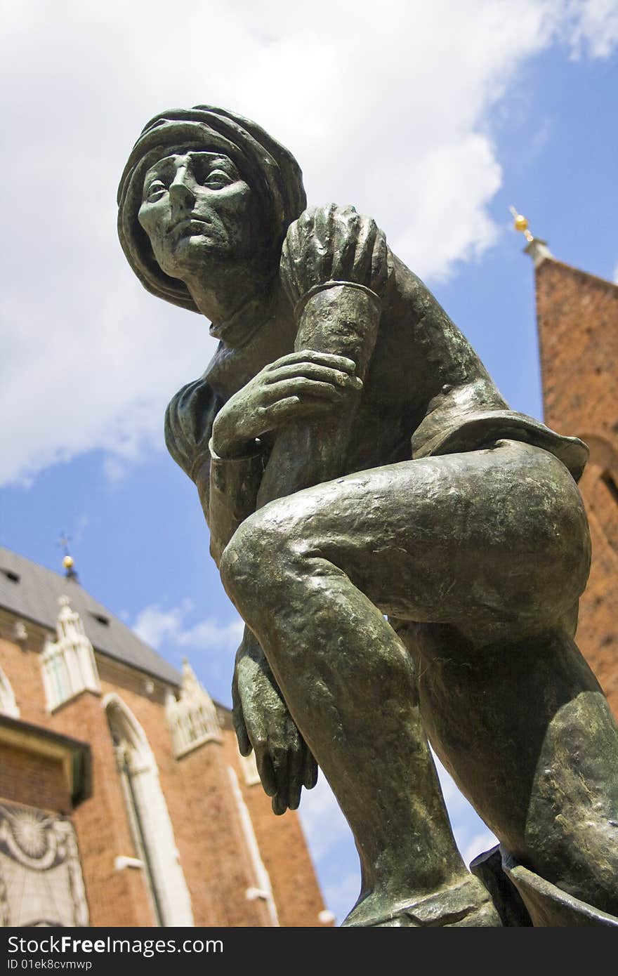 Statue Outside St Mary's Basilica Krakow. Statue Outside St Mary's Basilica Krakow