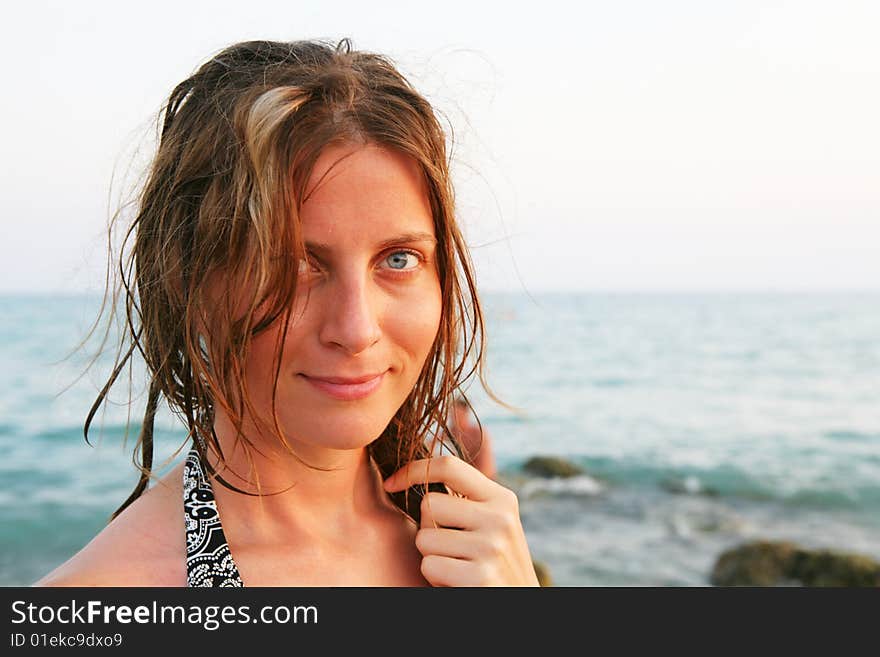 Woman With Fluttering Hair