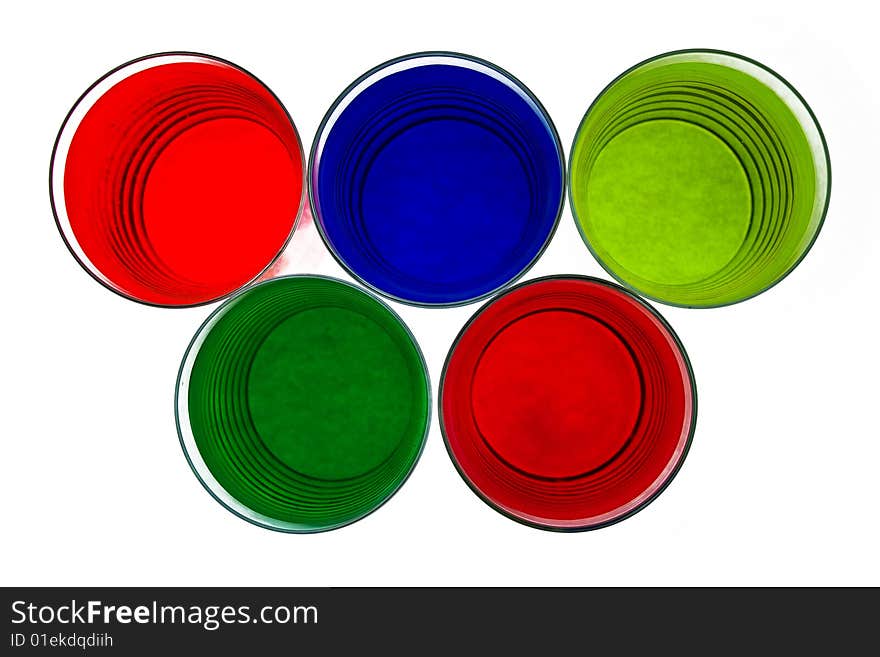 Glass with drink on a white background. Glass with drink on a white background