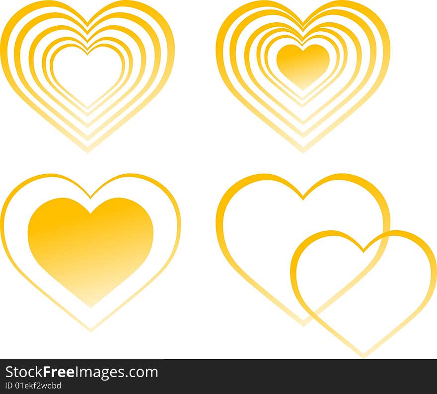 Four hearts gold