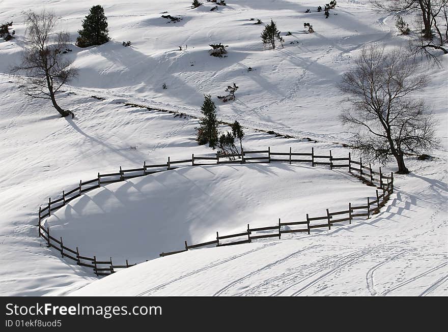 A winter landscape in the french pyrénées. A winter landscape in the french pyrénées