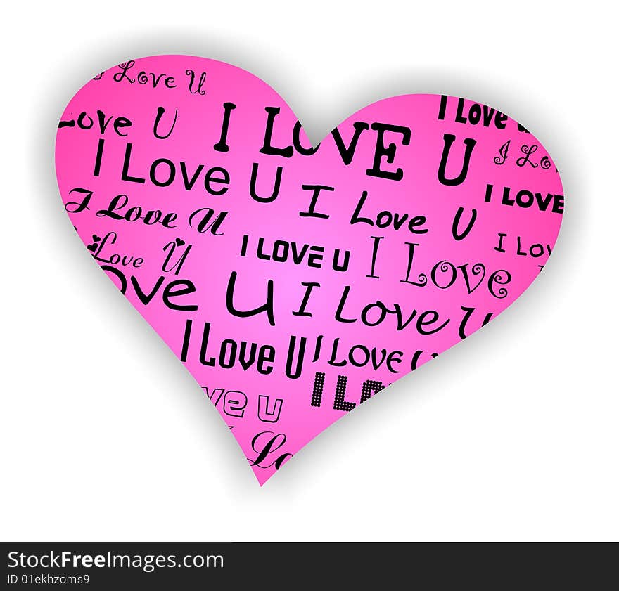 Heart background with i love you text. Heart background with i love you text