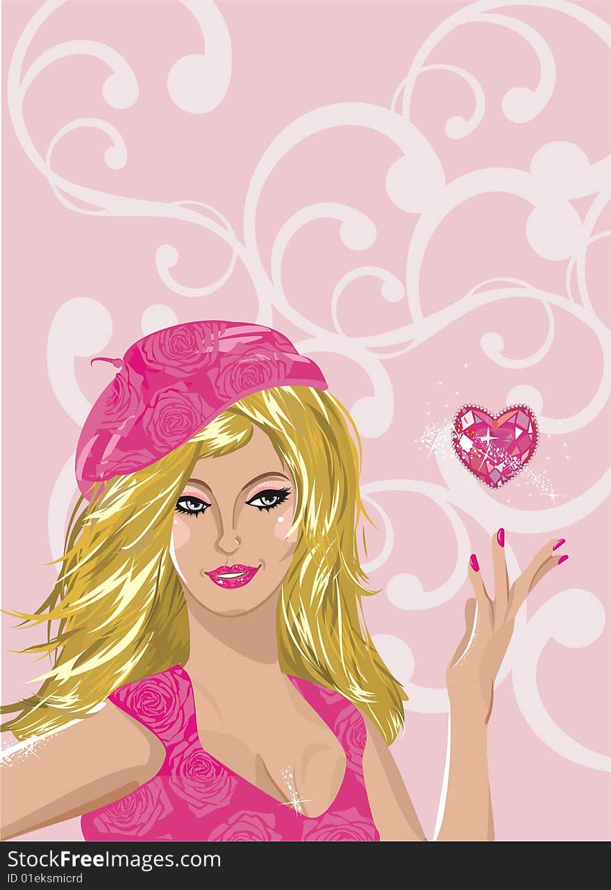 Beauty girls portrait vector illustration. Beauty girls portrait vector illustration