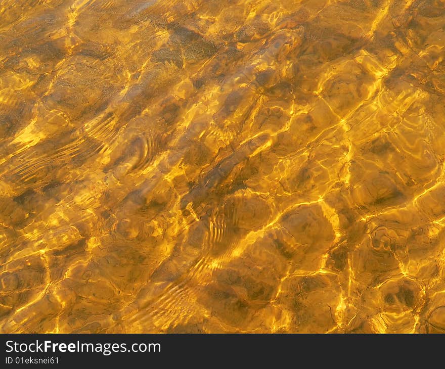 The shallow water in summer.