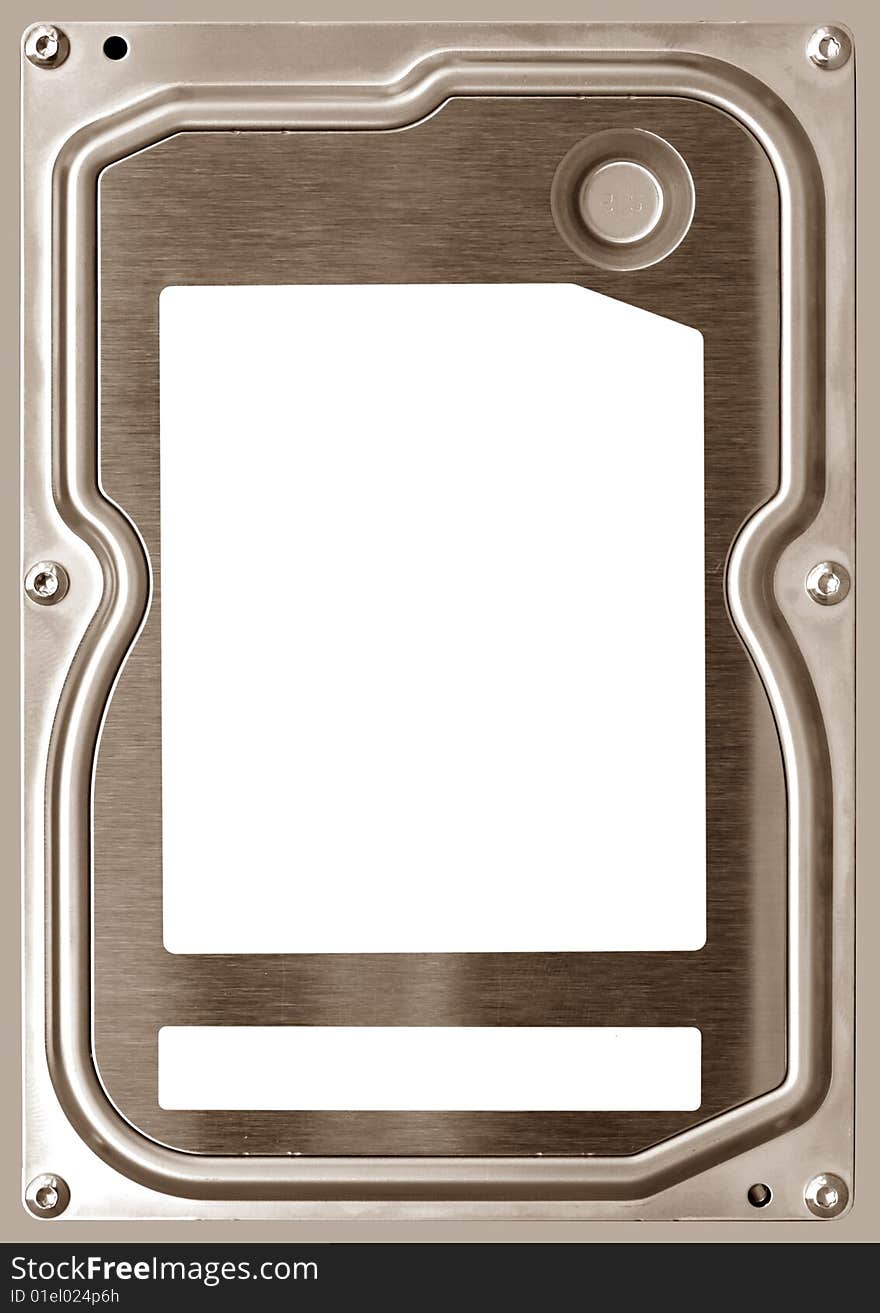 Metallic border frame on white background