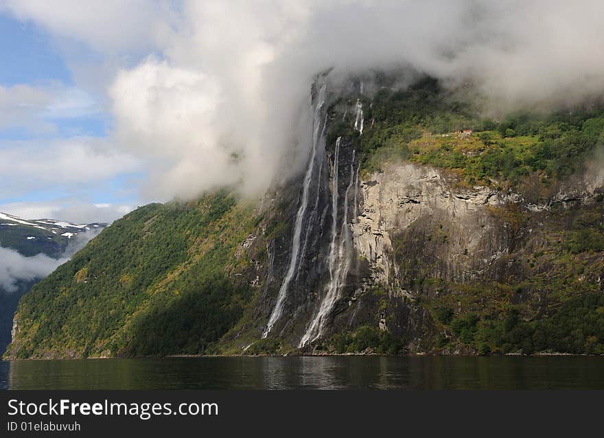 Mountain waterfall