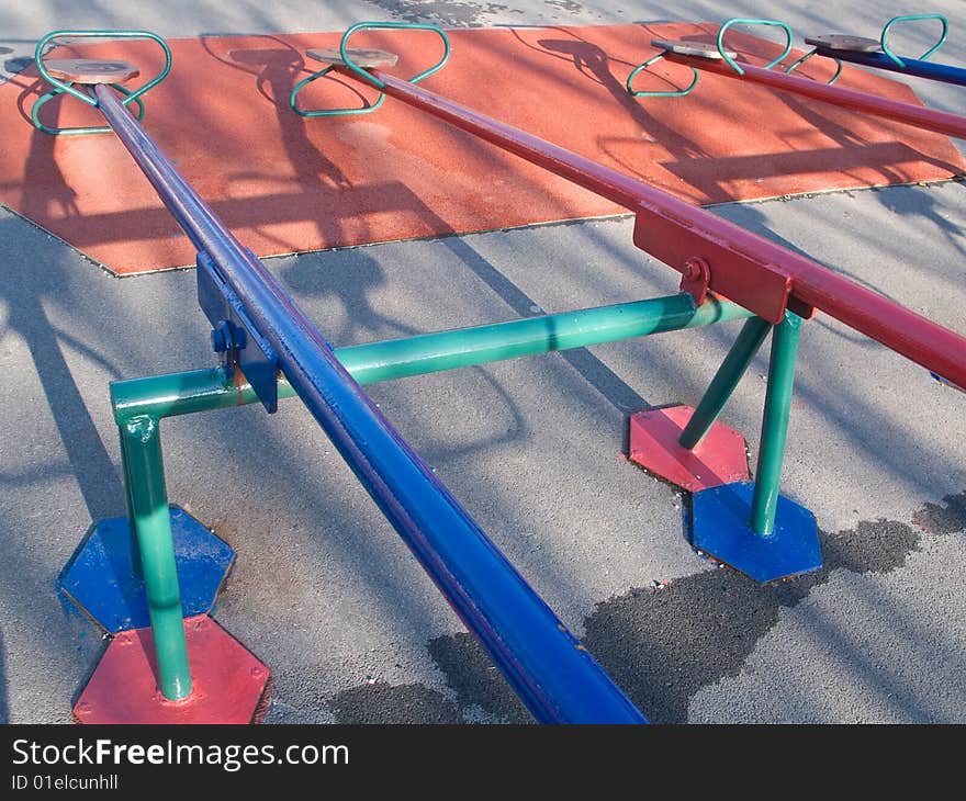 Four Seesaws in city park