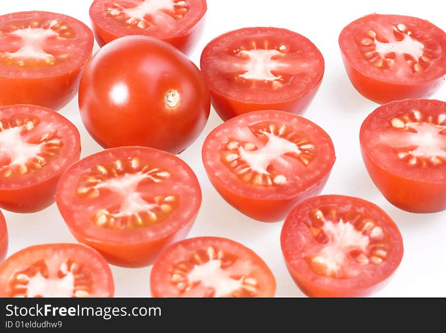 Tomatoes on white