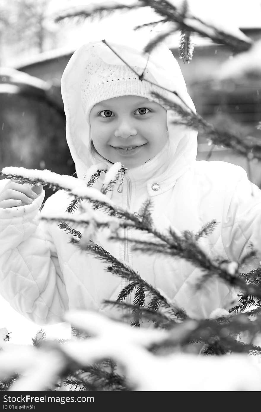 Girl portrait on winter vacation. Girl portrait on winter vacation