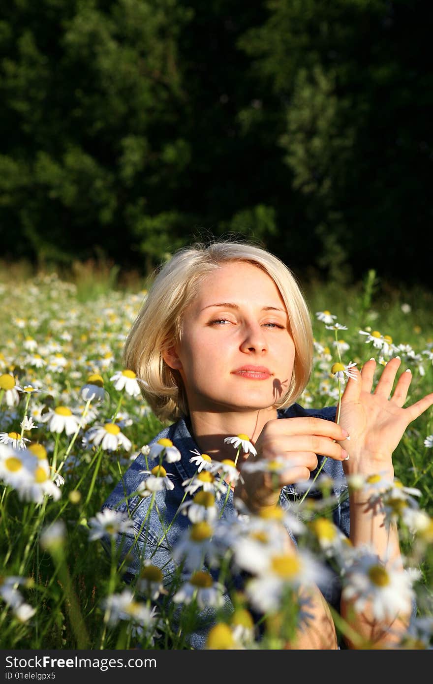 Young Woman With Daisy