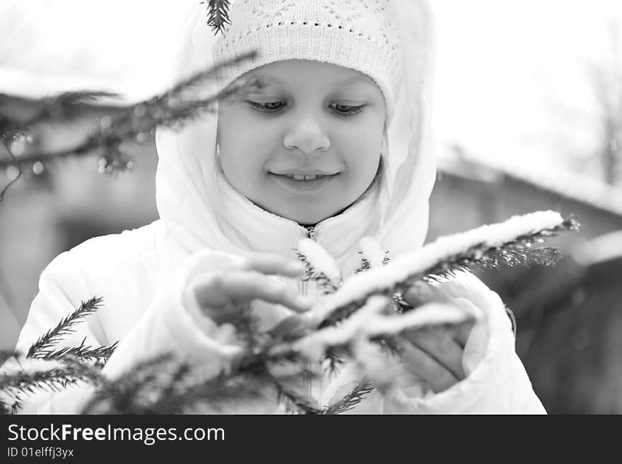 Girl on winter vacation