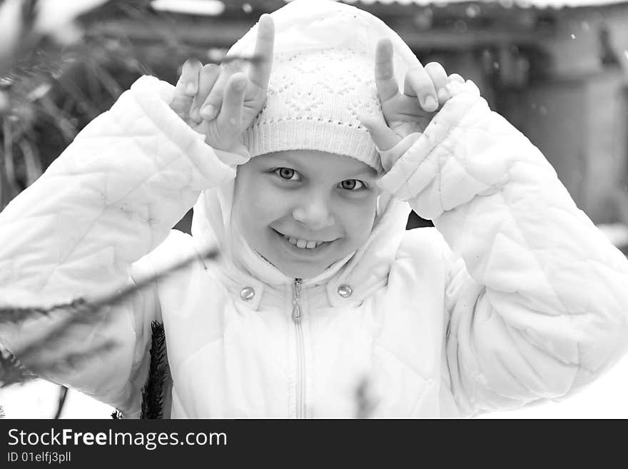 Girl portrait on winter vacation. Girl portrait on winter vacation