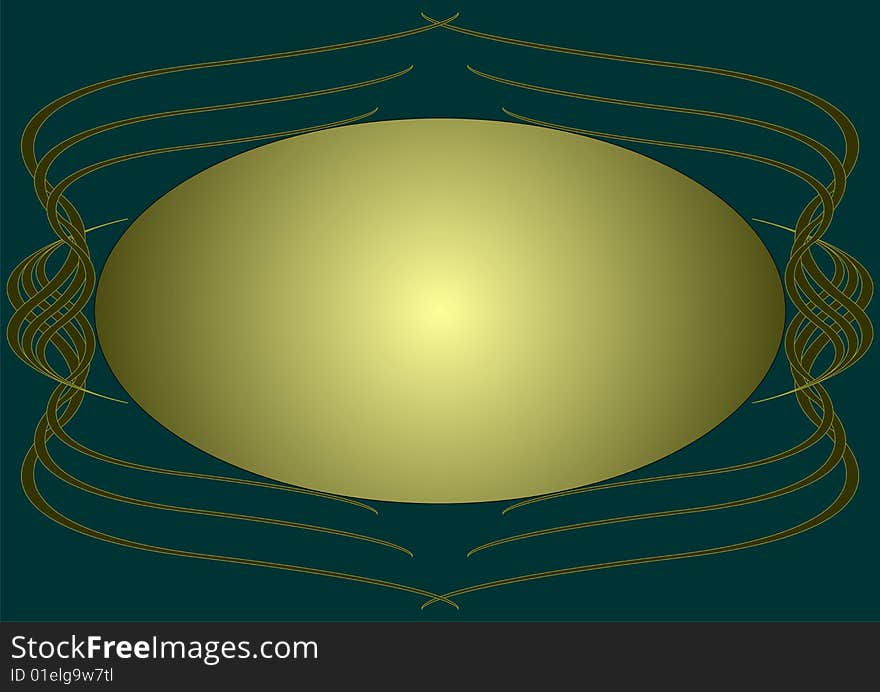 Oval goldish-green space for greeting, congratulations, playbills, placard. Oval goldish-green space for greeting, congratulations, playbills, placard.