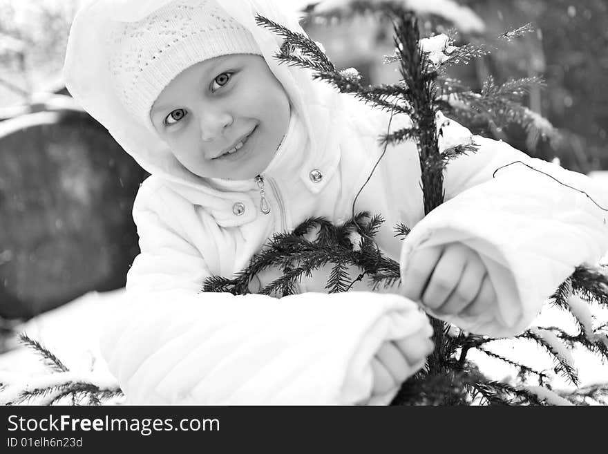 Girl on winter vacation