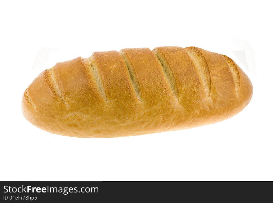 Light long loaf isolated on a white background