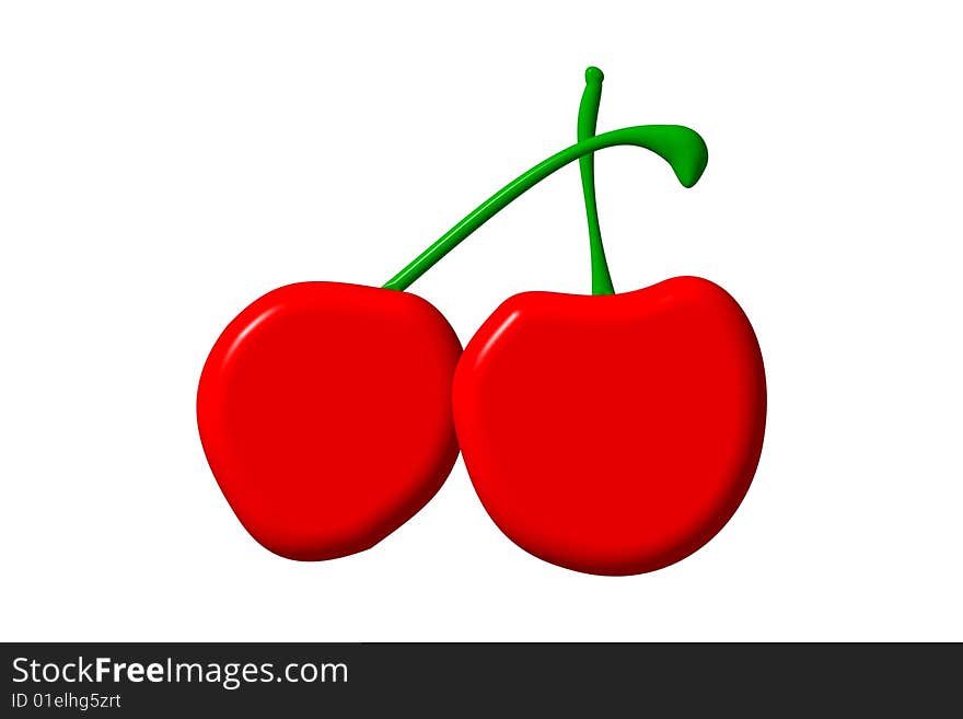 Red cherry - computer generated image