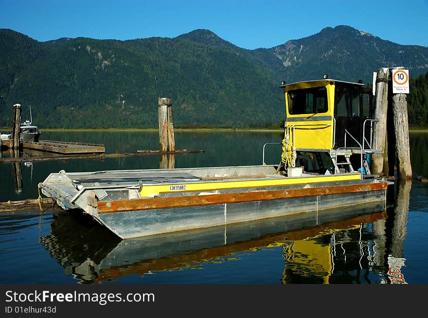 Barge docked at Pitt Lake