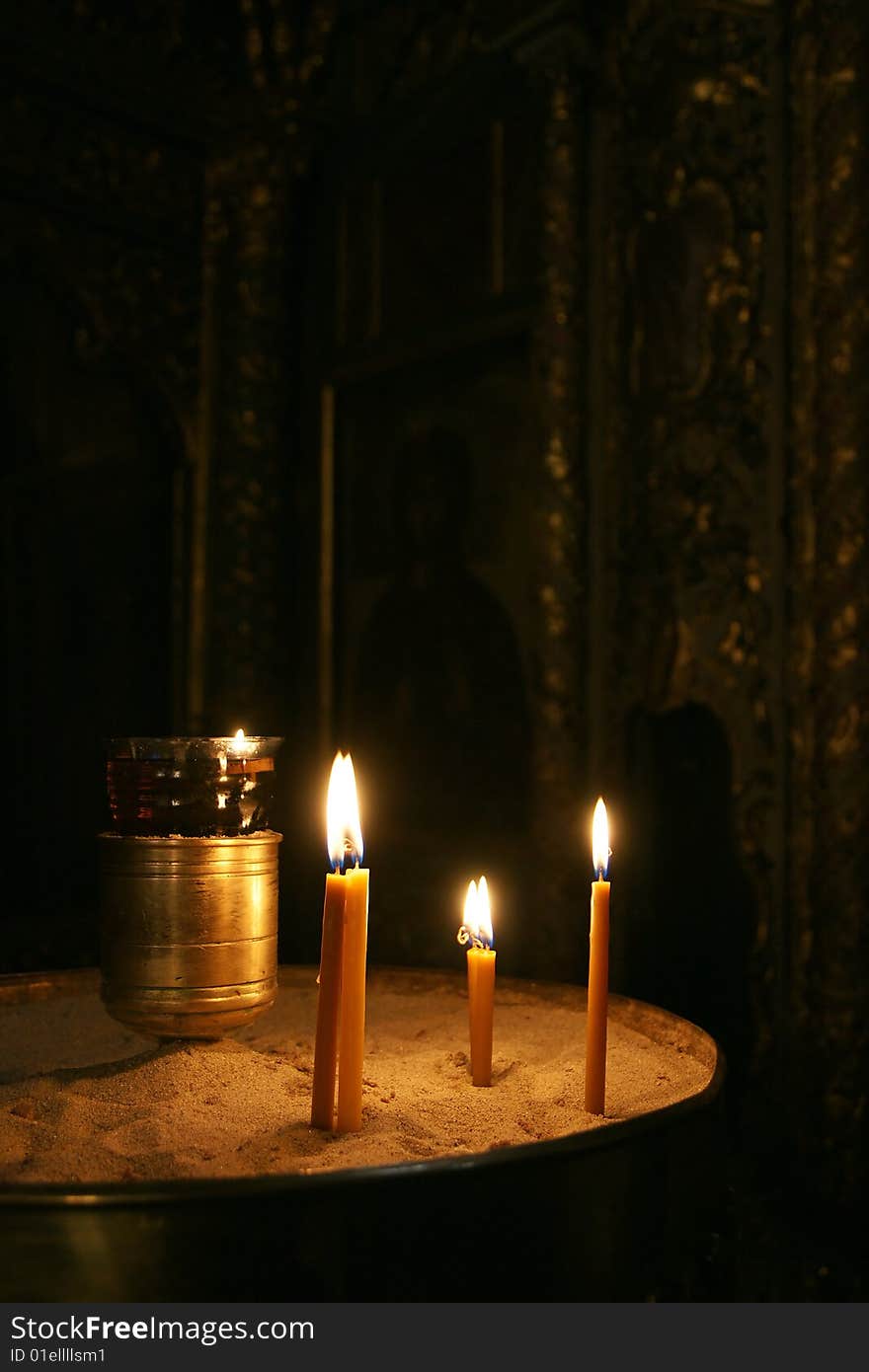 Candles in a christian orthodox church