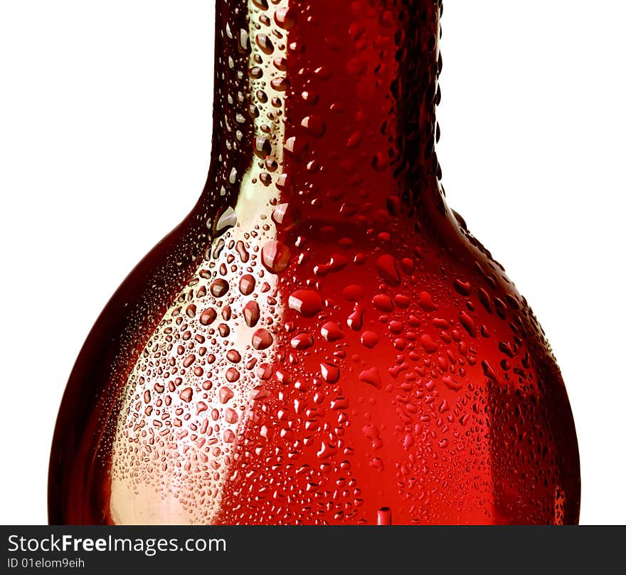 Brown bottle on white background. Brown bottle on white background