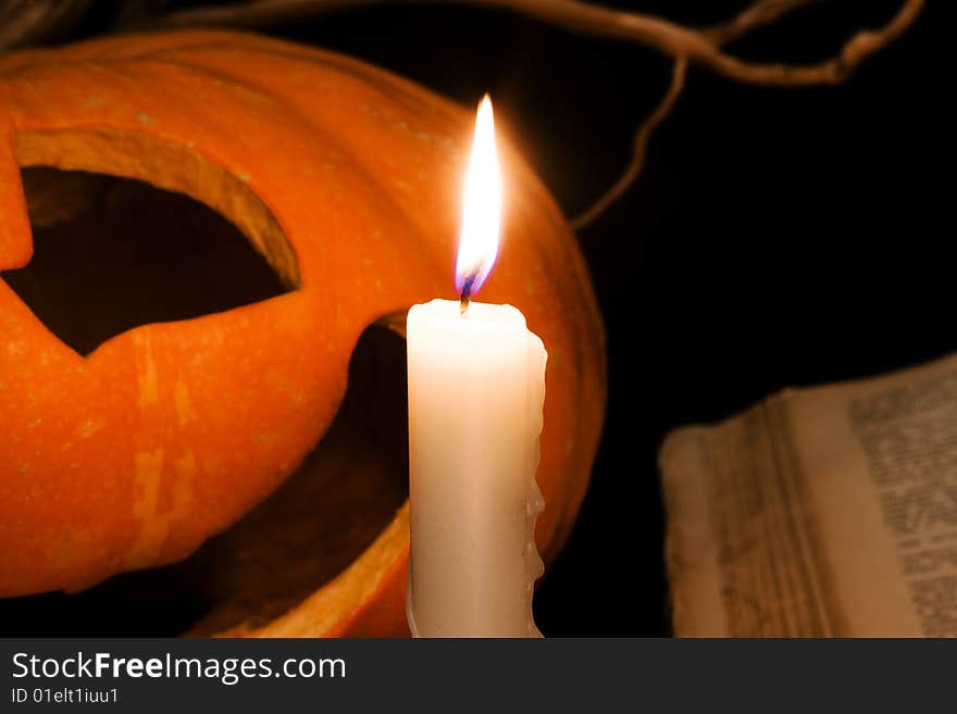 Halloween pumpkin isolated on black background