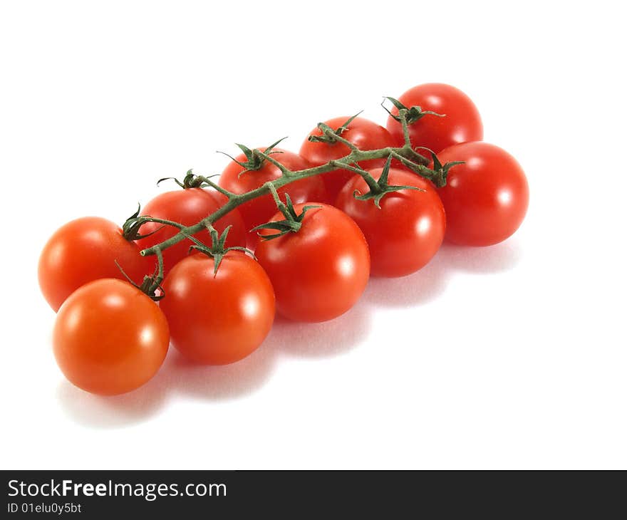 Red tomato isolated on a white background