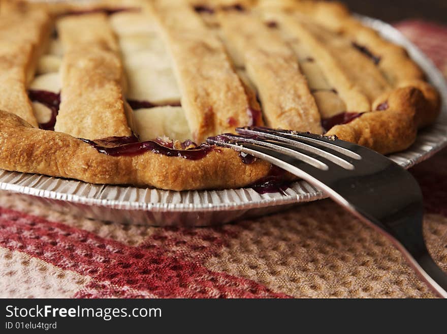 Blueberry pie with selective focus. Blueberry pie with selective focus