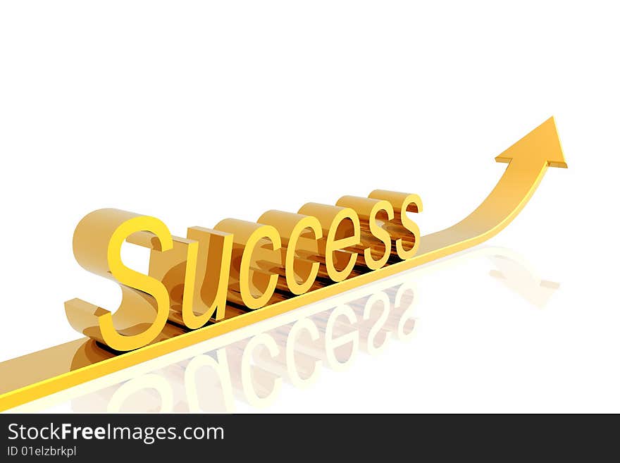 Success arrow isolated in the white background