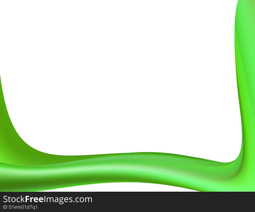 Green dynamic waves on white background. abstract illustration. Green dynamic waves on white background. abstract illustration