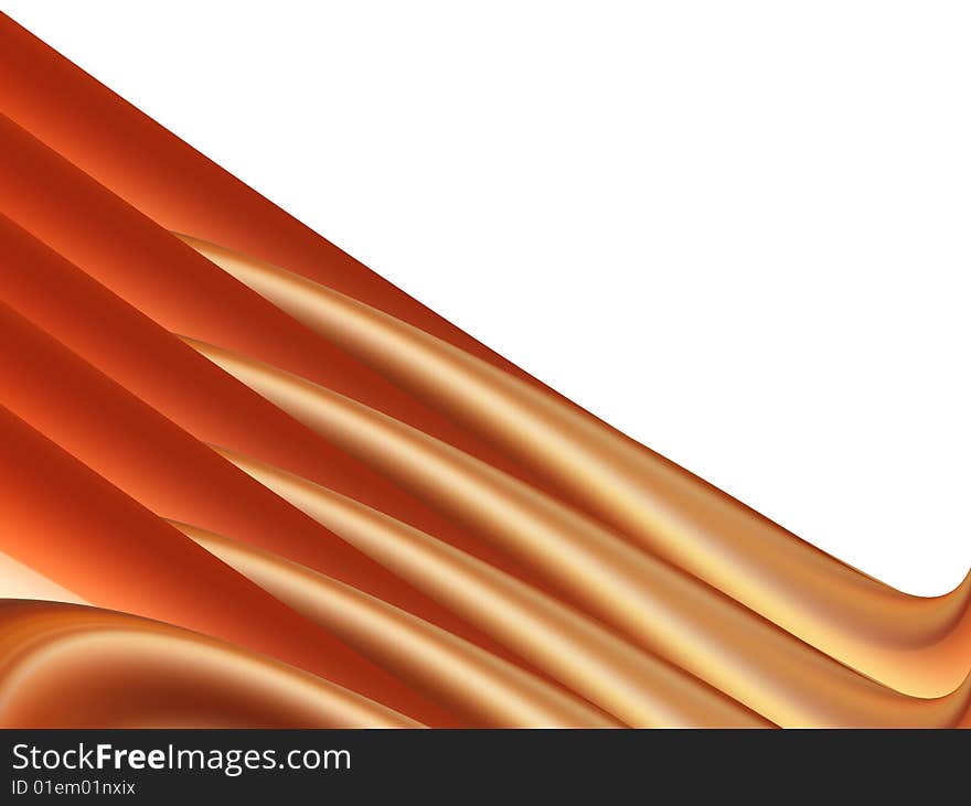 Orange dynamic waves on white background. abstract illustration. Orange dynamic waves on white background. abstract illustration