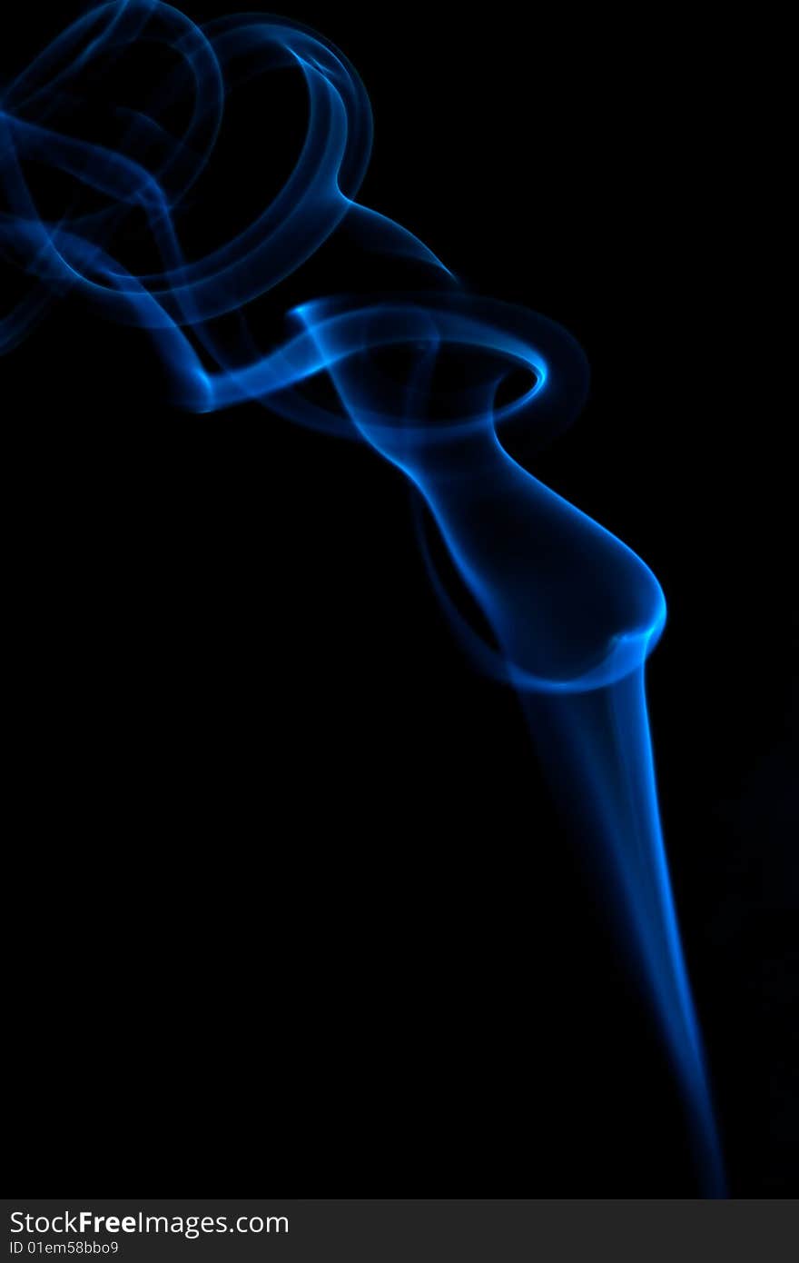 Blue smoke isolated on black. Blue smoke isolated on black