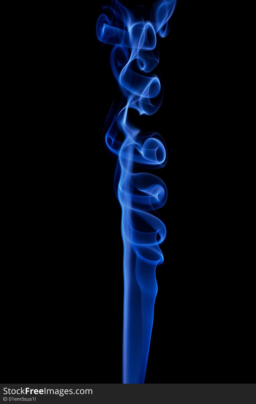 Blue smoke isolated on black. Blue smoke isolated on black